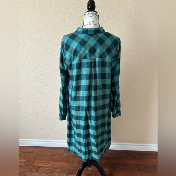 J.Jill Green Plaid ShirtDress, Size Medium Tall - Picture 6 of 15